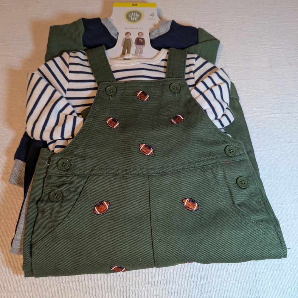 Little Me Green and Navy Kids Matching Set